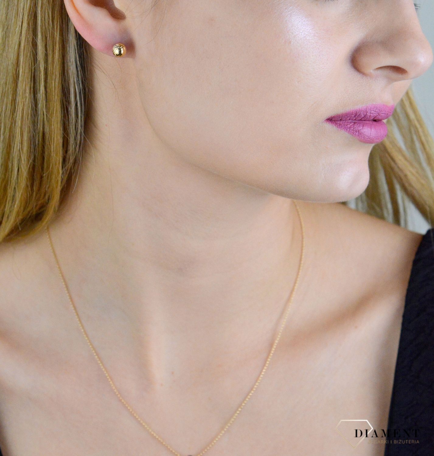 Złote kolczyki damskie 375 kuleczki wkrętki KL 3436D 375.jpg